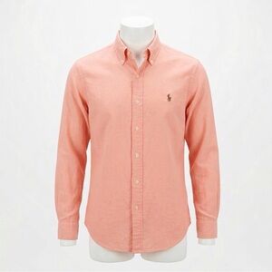 Ralph Lauren Men's Iconic Oxford Shirt in Peach Button-Down Polo Preppy Classic